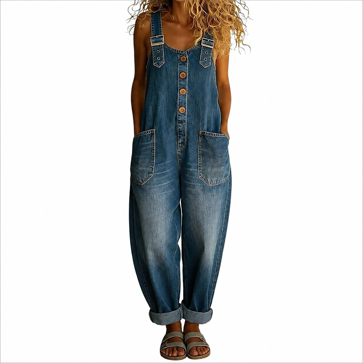 Women's Everyday Denim Overalls Casual One-Piece Outfit